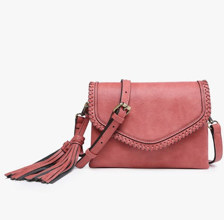 Jen & Co Sloane Flapover Crossbody with Tassel