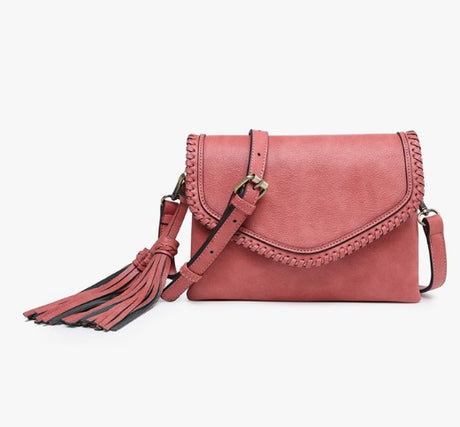 Jen & Co Sloane Flapover Crossbody with Tassel