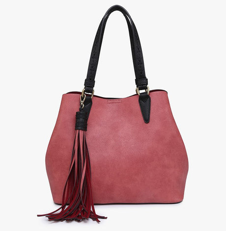 Jen & Co Aliza Large Tassel 2 in 1 Satchel
