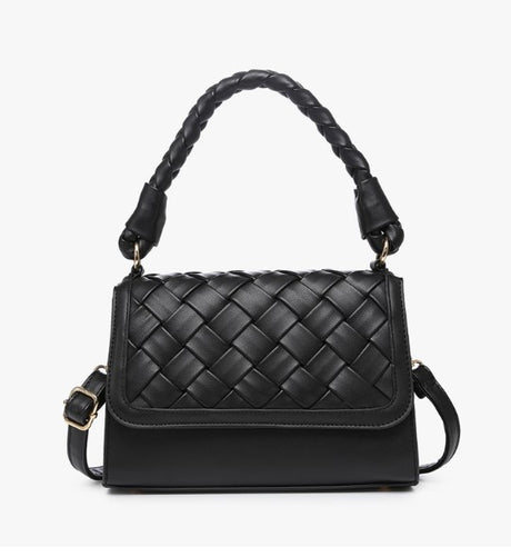 Jen & Co Marlowe Woven Satchel with Braided Handle