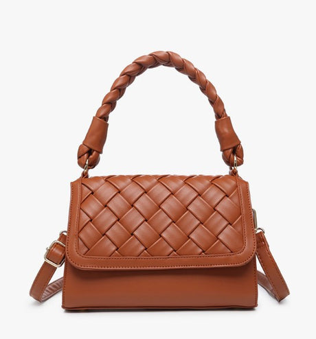 Jen & Co Marlowe Woven Satchel with Braided Handle