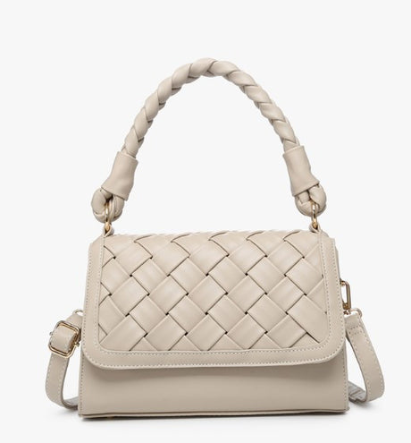 Jen & Co Marlowe Woven Satchel with Braided Handle