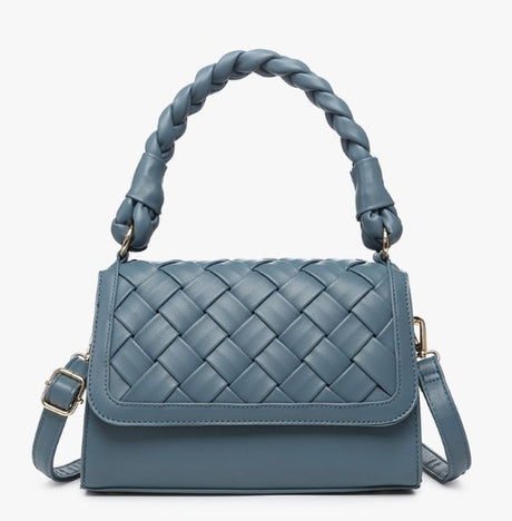 Jen & Co Marlowe Woven Satchel with Braided Handle