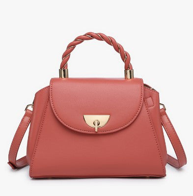 Jen & Co Clarke Twist Lock Satchel w/ Braided Handle