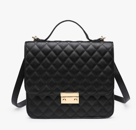 Jen & Co Halston Quilted Convertible Backpack with Metal Push Lock
