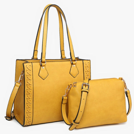 Jen & Co Betsy Structured Braided Crossbody/Satchel