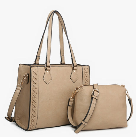 Jen & Co Betsy Structured Braided Crossbody/Satchel