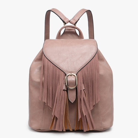 Jen & Co Jewel Bucket Backpack with Fringe