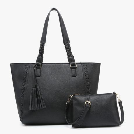 Jen & Co Lisa Structured Tote w/ Braided Accents