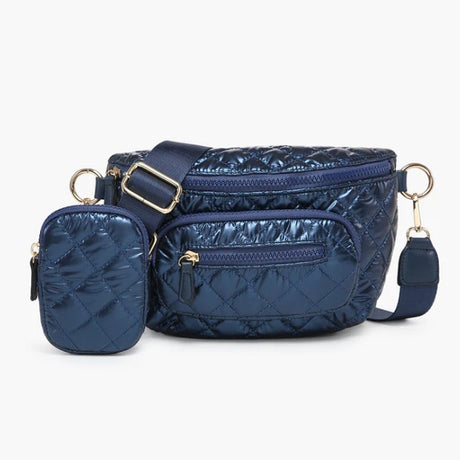 Jen & Co Arianna Quilted Puffer Belt Bag with Pouch