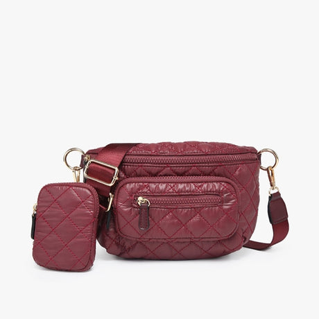 Jen & Co Arianna Quilted Puffer Belt Bag with Pouch