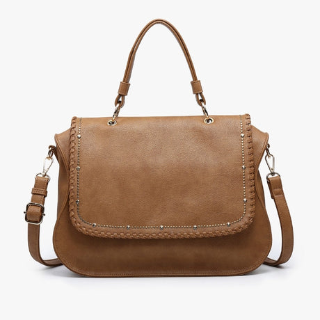 Jen & Co Cricket Studded Flapover Hobo