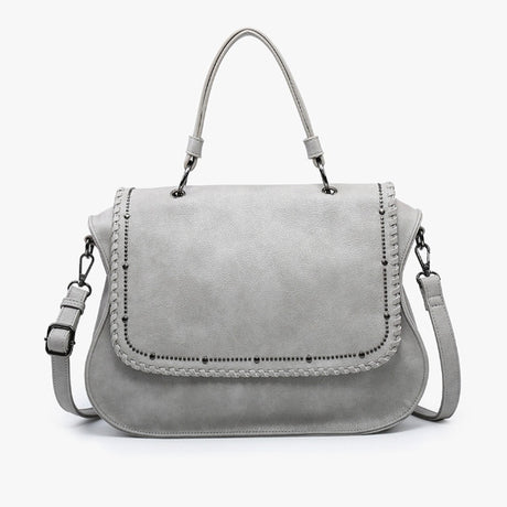 Jen & Co Cricket Studded Flapover Hobo