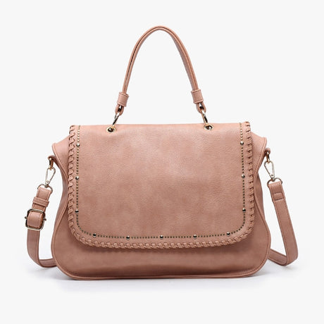Jen & Co Cricket Studded Flapover Hobo