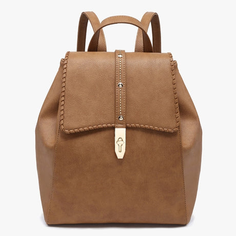 Jen & Co Olive Studded Whipstitch Backpack