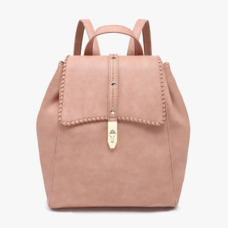 Jen & Co Olive Studded Whipstitch Backpack