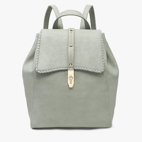 Jen & Co Olive Studded Whipstitch Backpack