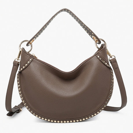 Jen & Co Jenna Studded Crescent Shaped Shoulder Bag