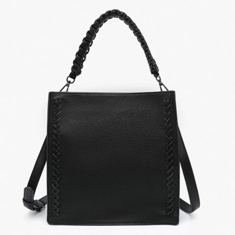 Jen & Co Esme Whipstitch Tote w/ Braided Handle