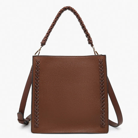 Jen & Co Esme Whipstitch Tote w/ Braided Handle