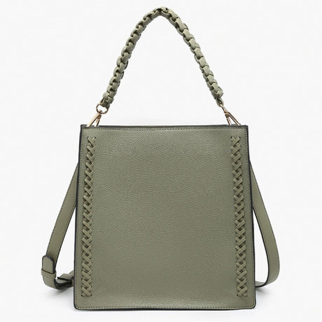 Jen & Co Esme Whipstitch Tote w/ Braided Handle