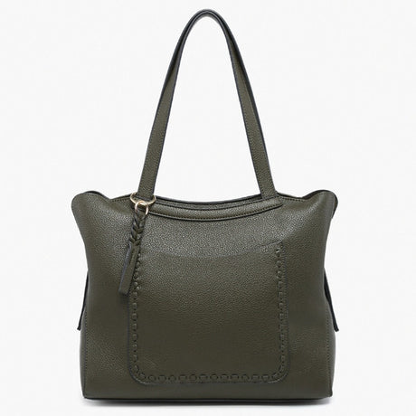 Jen & Co Hunter Pocket-Front Distressed Tote