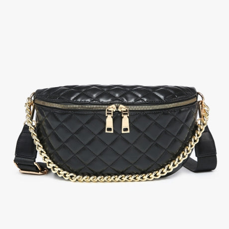 Jen & Co Sylvie Quilted Belt Bag w/ Chain Strap