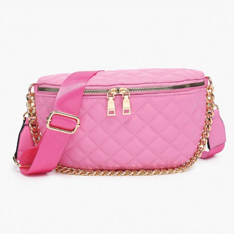 Jen & Co Sylvie Quilted Belt Bag w/ Chain Strap