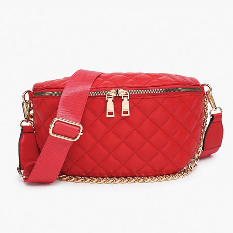Jen & Co Sylvie Quilted Belt Bag w/ Chain Strap