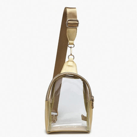 Jen & Co Ellen Clear Sling Bag with Guitar Strap
