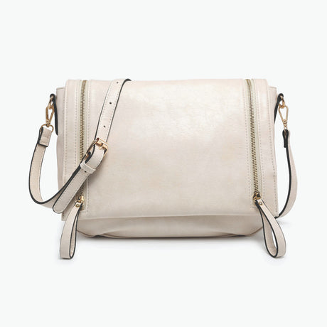 Jen & Co Foster Distressed Dual Zip Crossbody