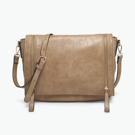 Jen & Co Foster Distressed Dual Zip Crossbody
