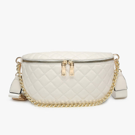Jen & Co Sylvie Quilted Belt Bag w/ Chain Strap