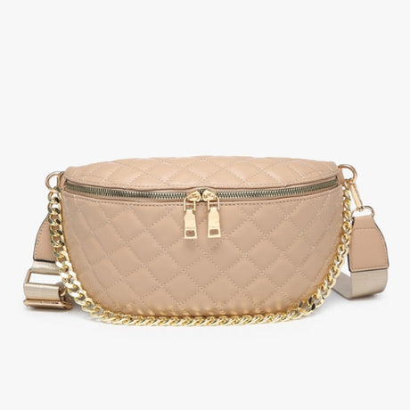 Jen & Co Sylvie Quilted Belt Bag w/ Chain Strap