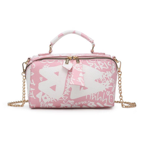 Jen & Co Graffiti Rectangle Crossbody with Chain