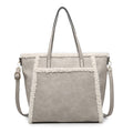 Jen & Co Lulu Sherpa Trim Tote with Front Pocket