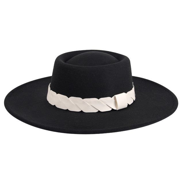 Jen & Co Ramsey Wide Cut-Out Trim Fedora Hat