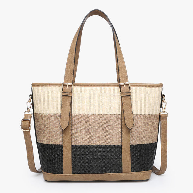 Jen & Co Raya Tri-Color Striped Tote