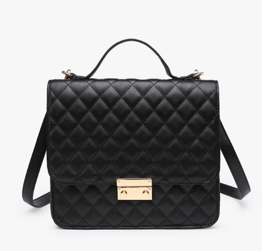 Jen & Co Halston Quilted Convertible Backpack with Metal Push Lock