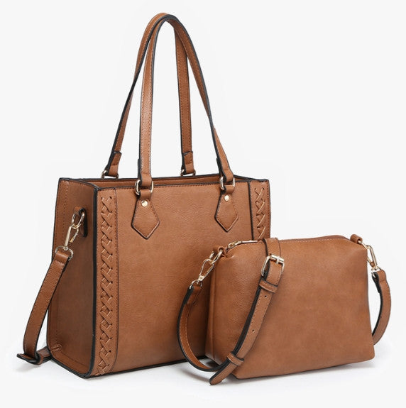 Jen & Co Betsy Structured Braided Crossbody/Satchel