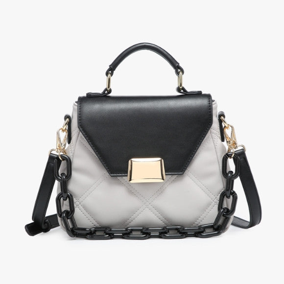 Jen & Co Ollie Quilted Crossbody w/ Chain Strap