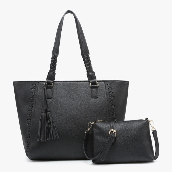 Jen & Co Lisa Structured Tote w/ Braided Accents