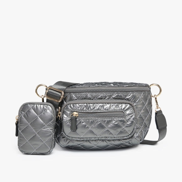 Jen & Co Arianna Quilted Puffer Belt Bag with Pouch