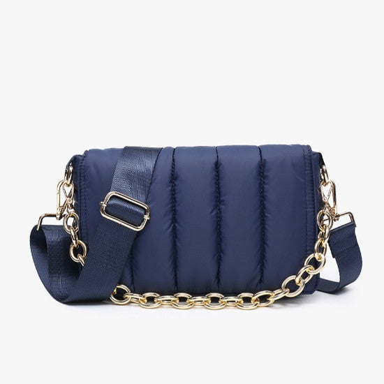 Jen & Co Lala Quilted Crossbody with Chain