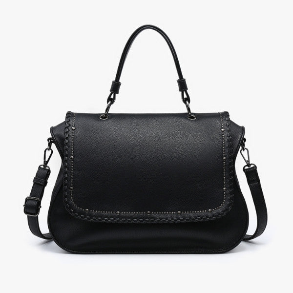 Jen & Co Cricket Studded Flapover Hobo