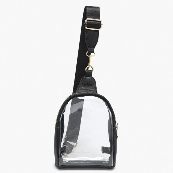 Jen & Co Ellen Clear Sling Bag with Guitar Strap