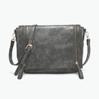 Jen & Co Foster Distressed Dual Zip Crossbody
