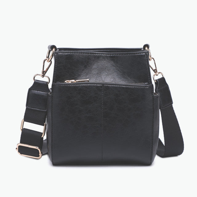 Jen & Co Jeanne Square Bucket Bag w/ Guitar Strap