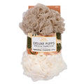Cala Spa Solutions Deluxe Shower Puffs - Tan/Ivory