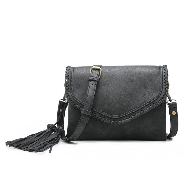 Jen & Co Sloane Flapover Crossbody with Tassel